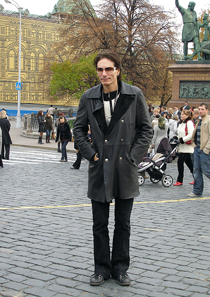 Steve Vai on the Red Square in Moscow, Russia.