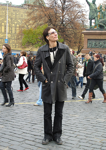 Steve Vai on the Red Square in Moscow, Russia.
