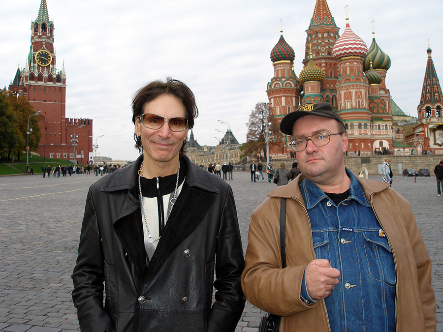 Steve Vai with Vsevolod Baronin on the Red Square in Moscow, Russia