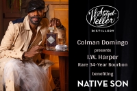 Actor Colman Domingo with a rare I.W. Harper 34 Year Old Kentucky Straight Bourbon Whiskey